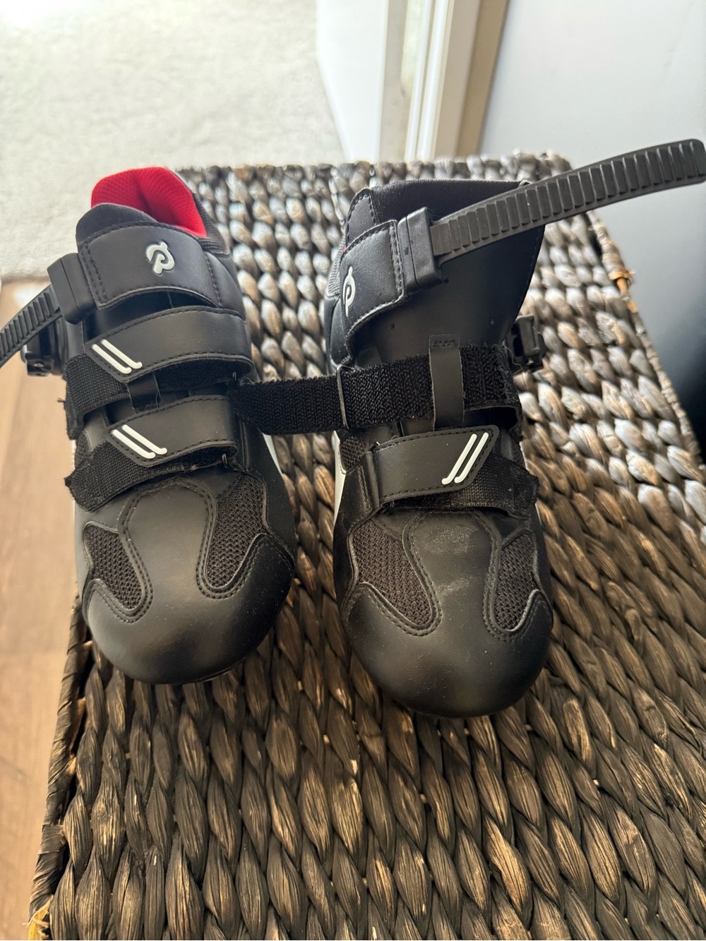 Women’s Peloton Cycling Shoes with Red Lining - Performance Strap Closure